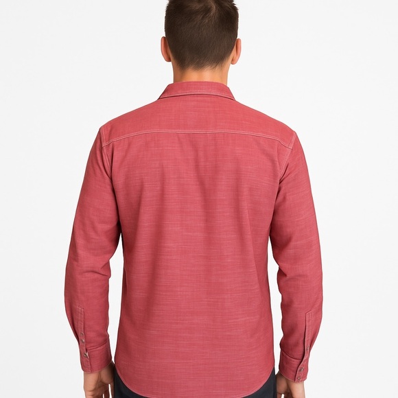 DRILL CLOTHING COMPANY Men's Vintage Rusty Red Button Down Casual Shirt Size L - Picture 3 of 11